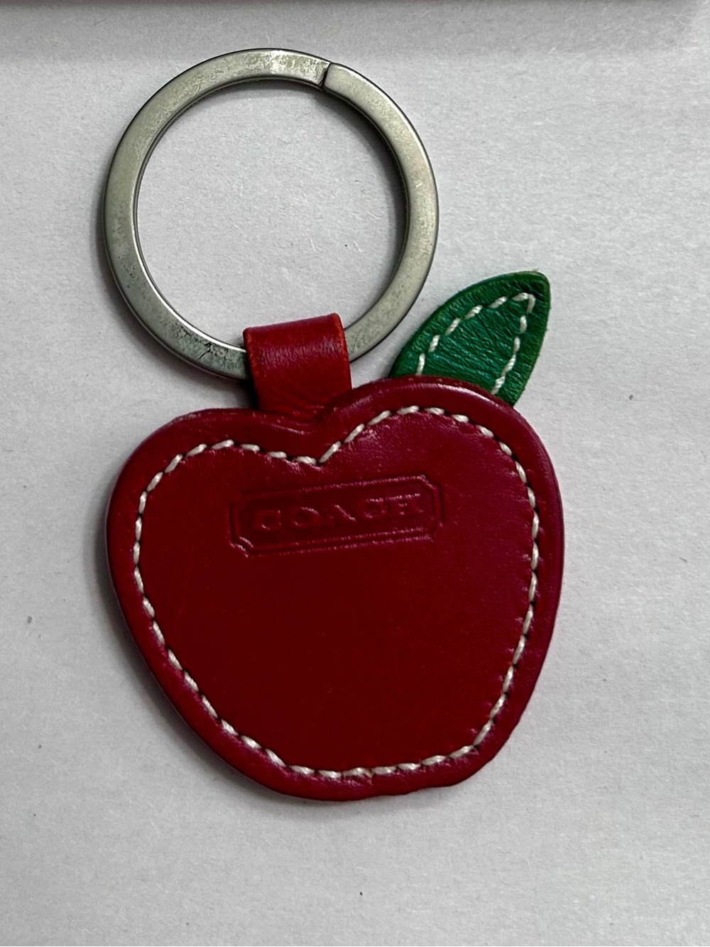 Vintage Coach Leather Apple Keychain